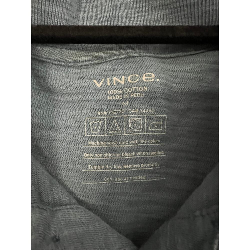 Vince Classic Slub Polo Shirt Size Medium - Picture 3 of 4